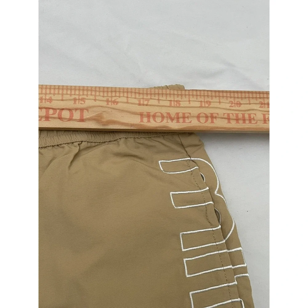 Mifland Nylon Track Shorts 2XL Beige Embroidered Logo Drawstring 8